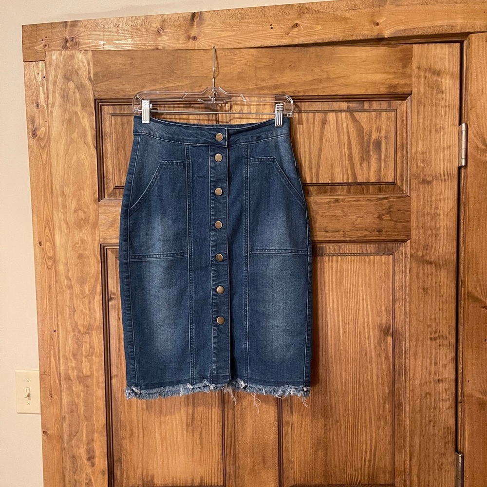 Denim Midi Skirt